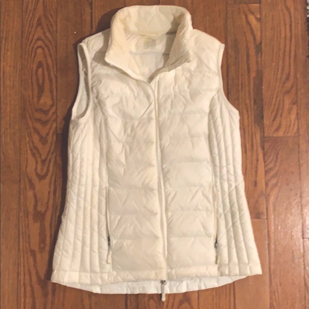 White puffer vest